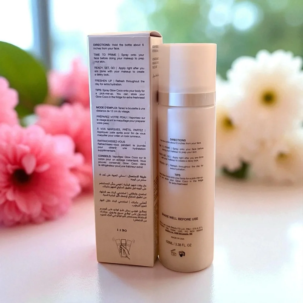 💎 Huda Beauty Glow Coco Hydrating Mist 3.38 fl.oz. Full-Size New in Box